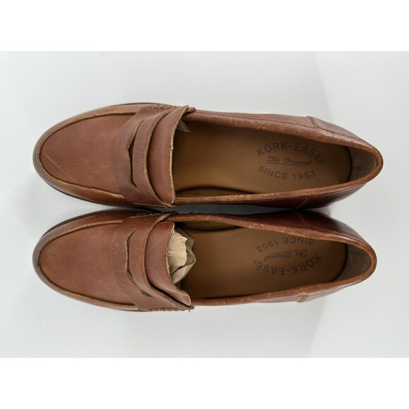 KORK-EASE Carlisle Tan Rum Brown Sz 8.5 Slip On Leather Loafer - Picture 4 of 7